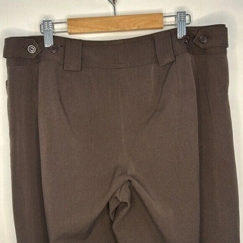 Lane Bryant Petite 1 Large Brown Wide Leg Dress Pants Trousers Neutral Office - Picture 7 of 8